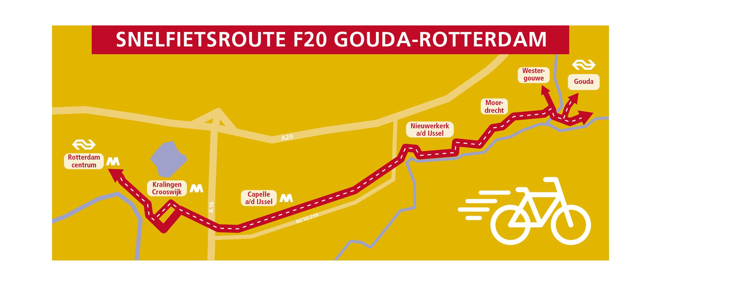 kaart van snelfietsroute